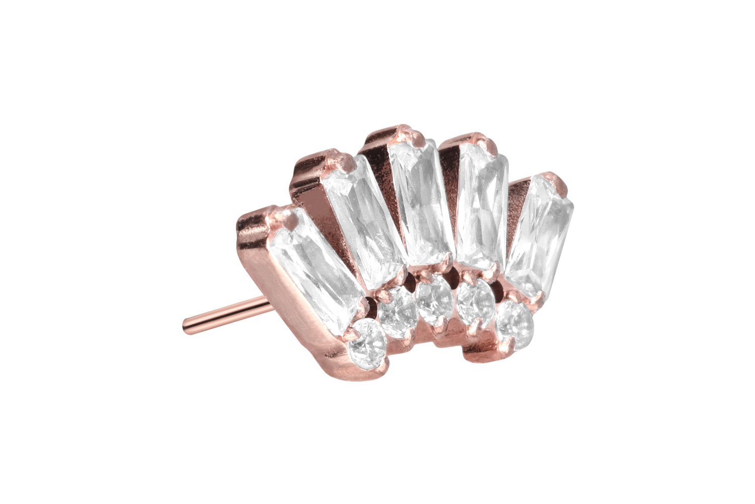 Titan Aufsatz mit Push Pin 10 EINGEFASSTE KRISTALLE von Piercingline